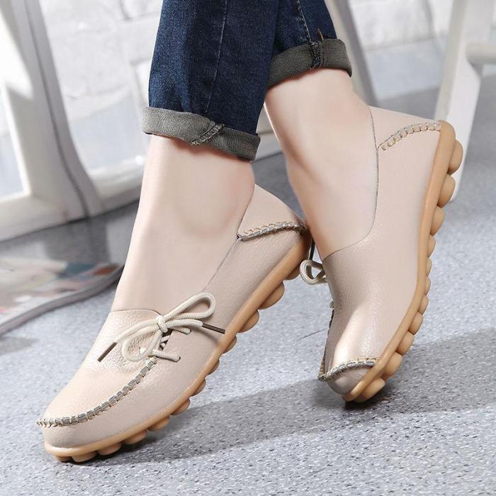 Full Grain Leather Moccasins Mother Loafers Flats