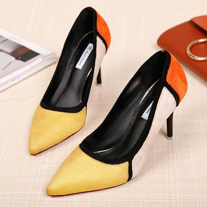 Fashion Spell Color Shallow Mouth High Heels Shoes
