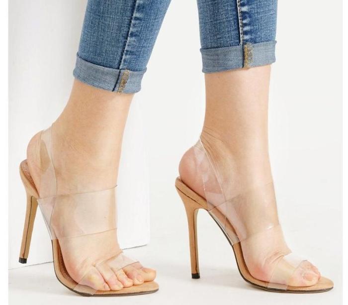Women Clear Strap Stiletto Sandals