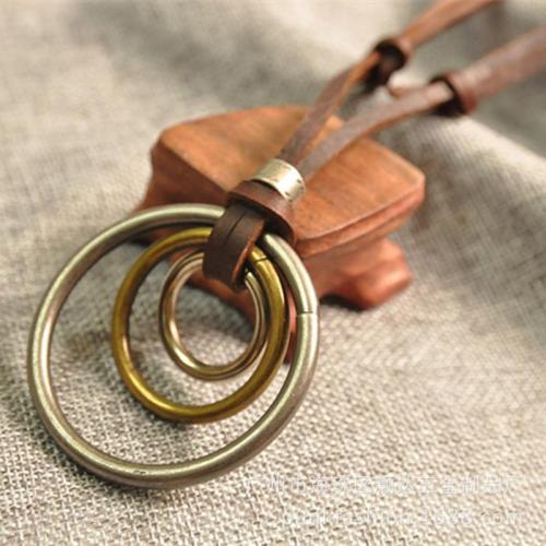 Vintage Alloy Round Sweater Necklace