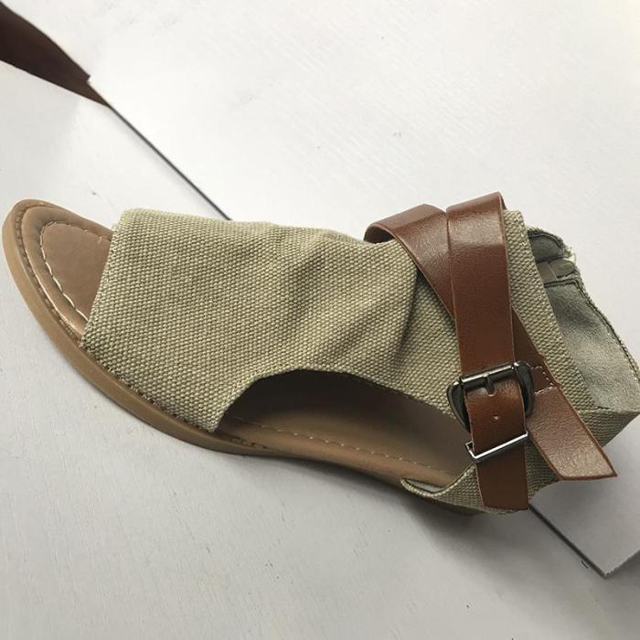 Denim Cloth Adjustable Buckle Sandals