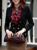 Elegant Pure Color Double-Breasted Long-Sleeved Blazer