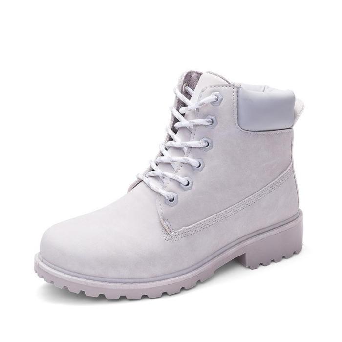 Lace-up Low Heel Non-slip Fleece Lined Martin Boots
