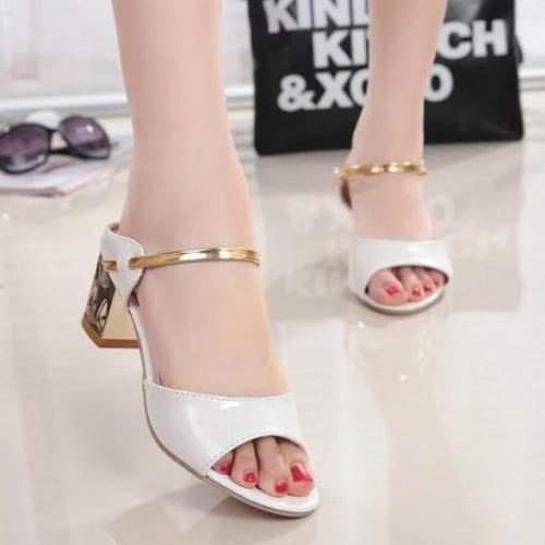 Color Block  Chunky  Mid Heeled  Casual Shoes
