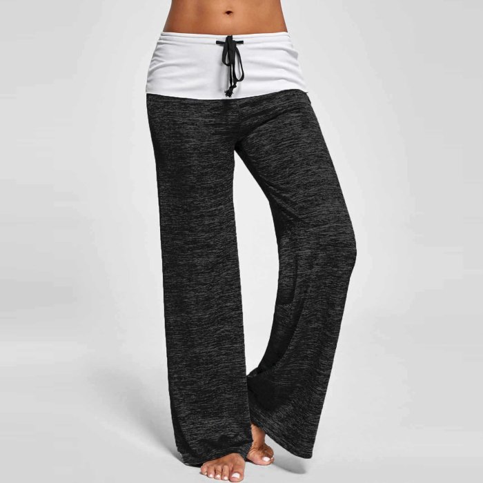 Casual Loose Stitching Yoga Pants With Belt