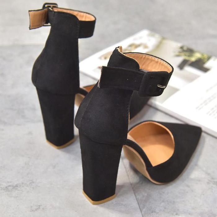 Suede Thick Heels Shoes