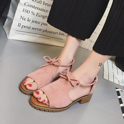 Platform Casual Lace-up Suede Summer Sandals