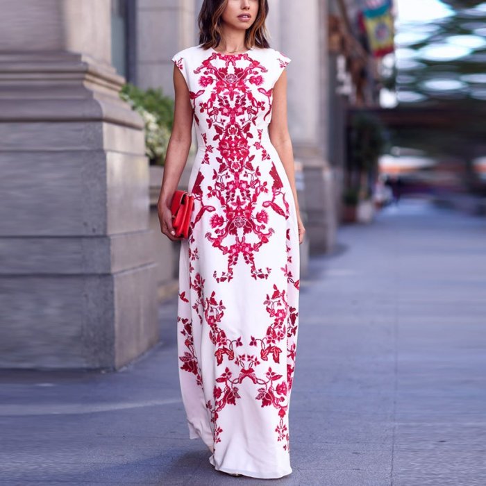 Bohemia Floral Print Sleeveless Maxi Dress
