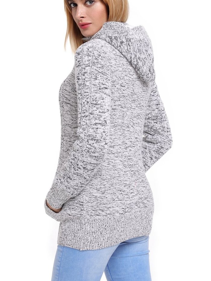 Fashion Knit Single-breasted   Hoodies & Sweatshirts