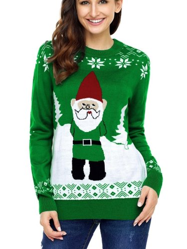 Women Fashion Christmas  Floral Sweaters