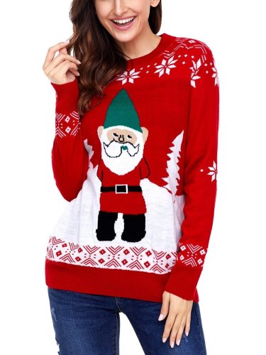 Women Fashion Christmas  Floral Sweaters