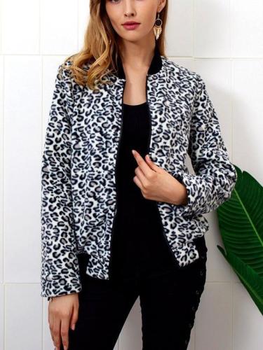 New Fashion Leopard print Zipper Jackets