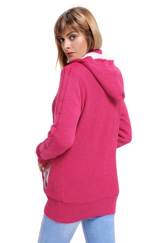 Fashion Knit Single-breasted   Hoodies & Sweatshirts