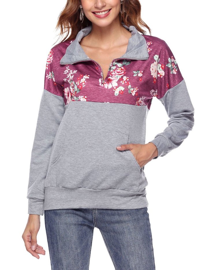 With Pocket Print Woman Hooded