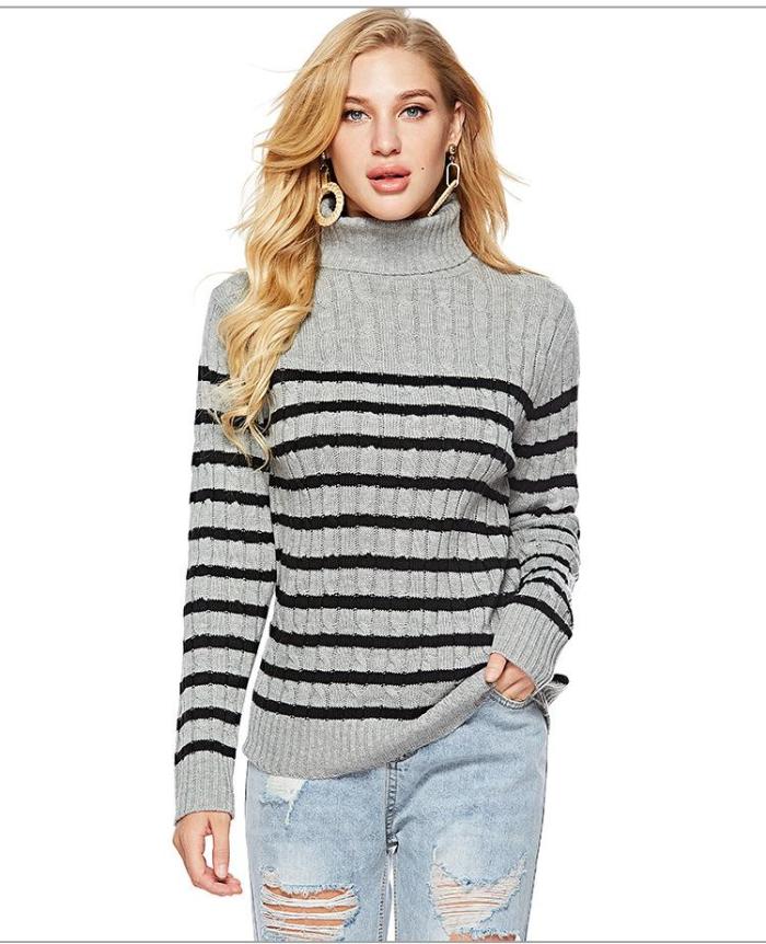 Fashion High collar  Long sleeve Sweaters