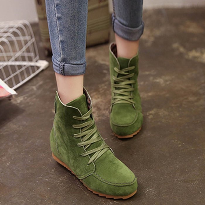 Woman Autumn Casual Tie High Leg Boots Increased Within Shoes