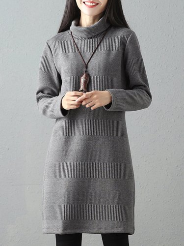 Long Sleeve Solid Shift Cowl Neck Sweater