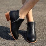 Vintage Daily Zipper Ankle Boots Woman Martin Boots
