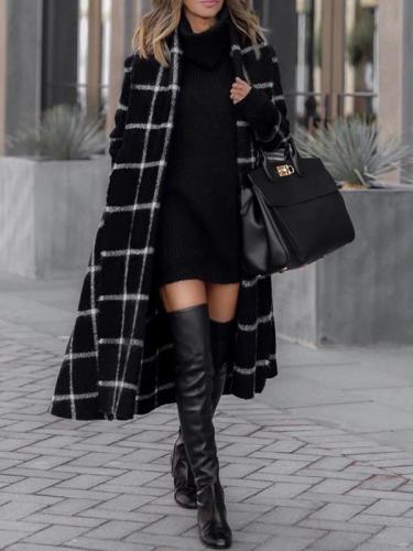 Fashion turn down collar women long coats
