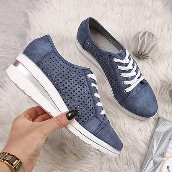 Women lace-up plain stylish Pointed Toe sneakers