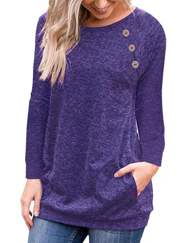 Long Sleeve Woman Round Neck T-shirts