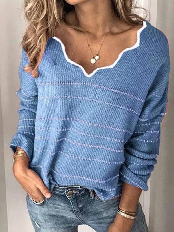 Loose v neck women chic sweaters