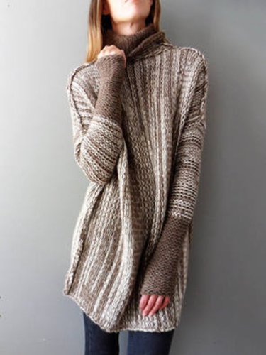 Turtle Neck Casual Knitted Sweater