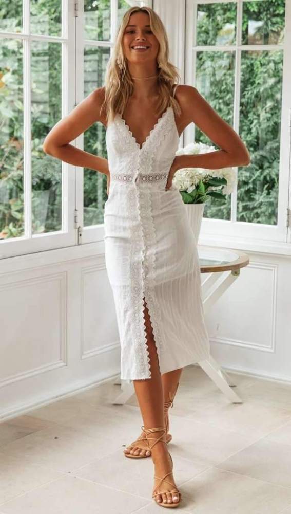 Fashion Lace Backless Vest Maxi Dresses