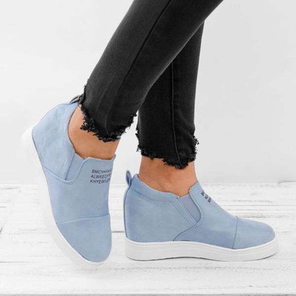 Casual Fashion Letter Slip On Wedge 