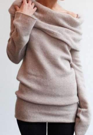 Fashion Pure Heaps collar Long sleeve Sweaters