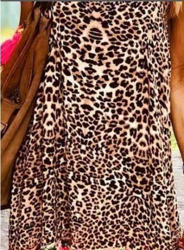 Casual Sexy Leopard print Gored Vest Shift Dresses