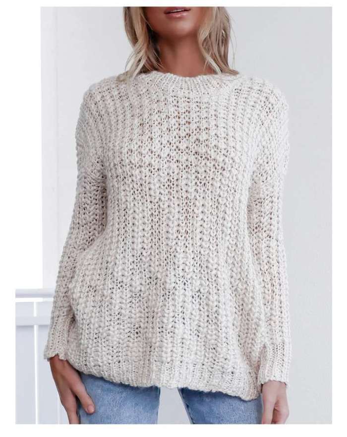 Fashion Loose Hollow out Long sleeve Sweaters