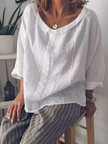 Pure Round neck Blouses