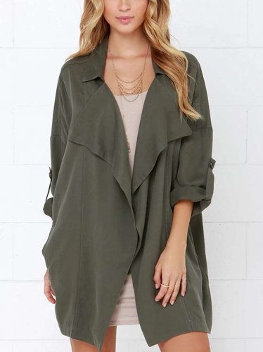 Casual Loose Lapel Long sleeve Trench Coats