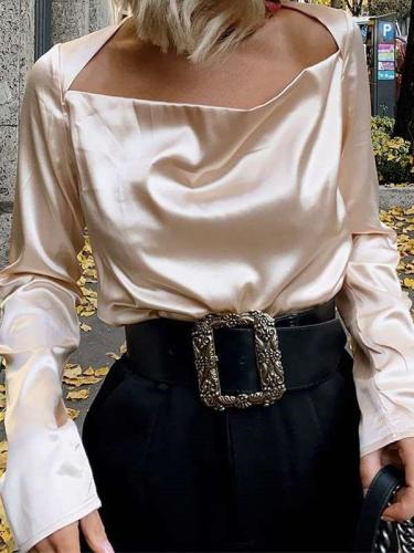 Pure One shoulder Long sleeve Blouse