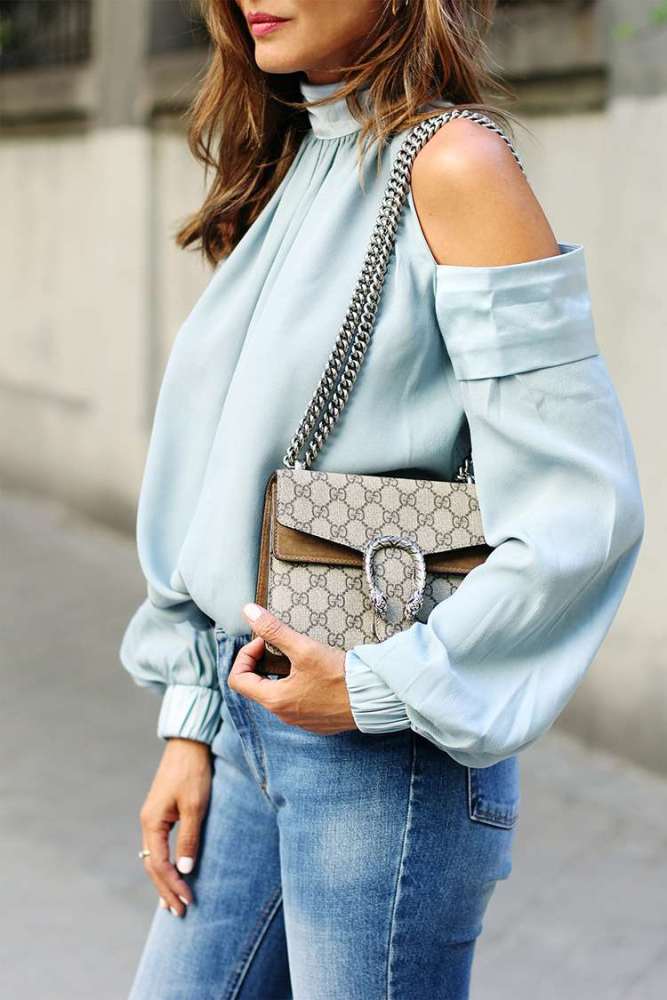 Sexy Off shoulder Long sleeve High collar Blouses