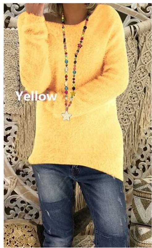 Loose Pure Long sleeve Plush Round neck Sweaters