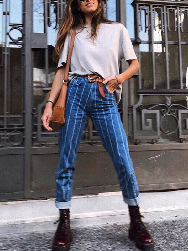 New fall fashion style stretch button jeans women pants