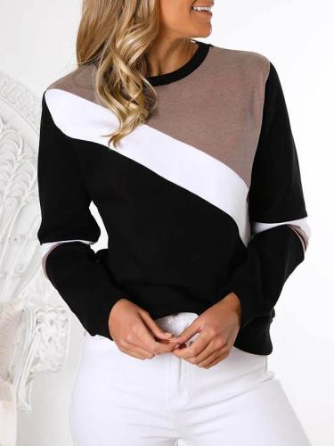 Round Neck Color Block T-Shirts
