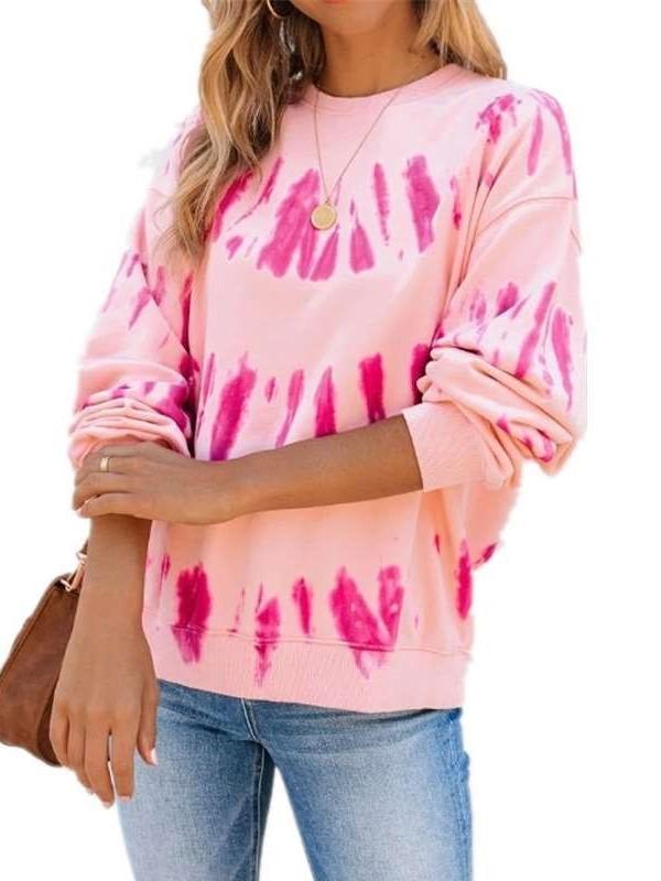 Casual Loose Print Round neck Long sleeve T-Shirts