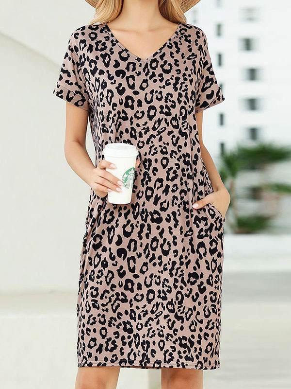 Comfy Women Leopard printed shift dresses