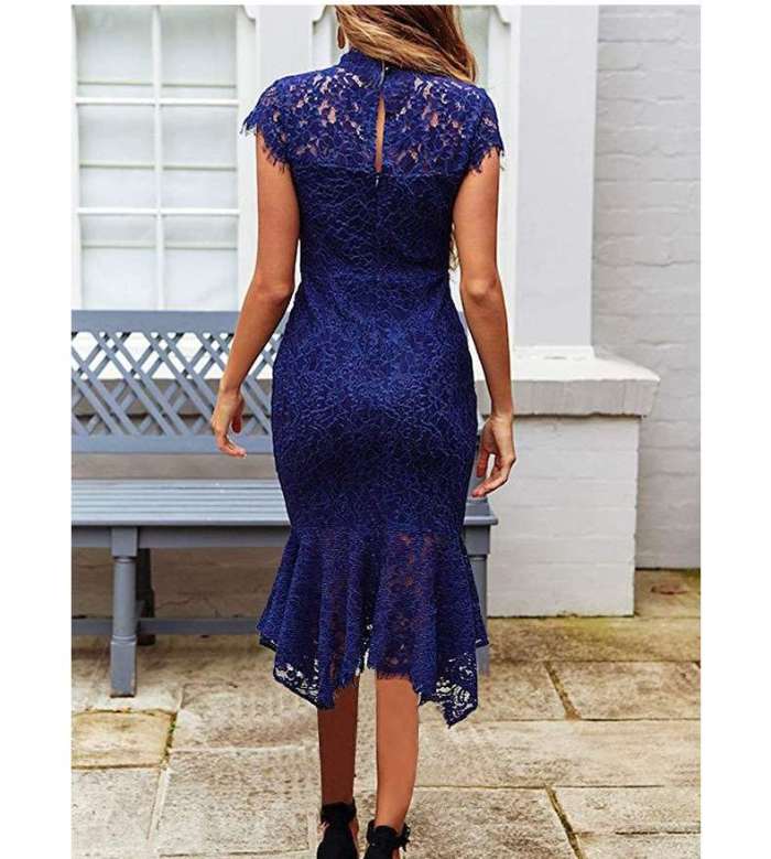 Fashion Sexy Lace Hollow out Fishtail skirt Evening Dresses