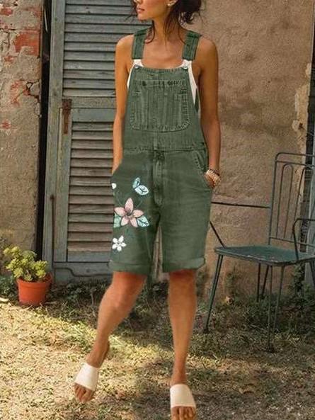 Fashion  Casual Embroider Jeans Jumpsuits