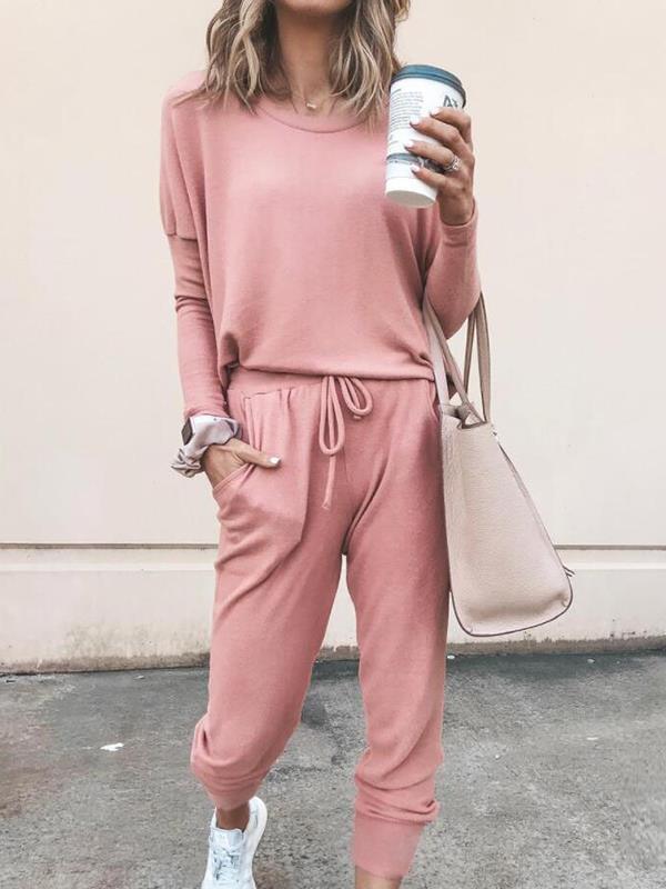 Casual Round neck long sleeve long suits