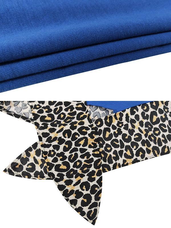 Spring Leopard Print Matching Loose Round Collar Long Sleeve T-shirt