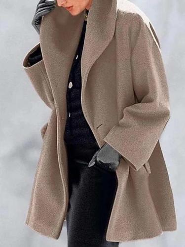 Fashion Cape collar Pure Long sleeve Coats