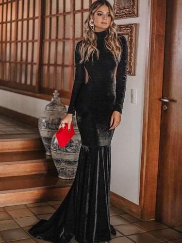 Sexy Long sleeve Backless Bodycon Evening Dresses