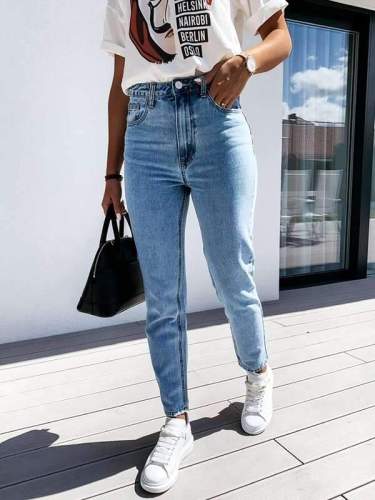 Casual slim trousers small feet pencil women's jeans long pants