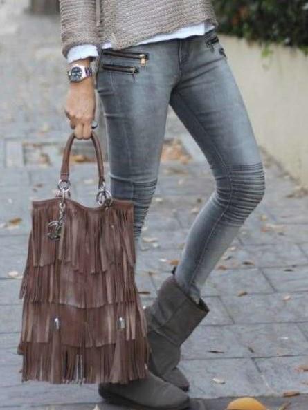 Fashion Zipper Jeans  Pencil pants