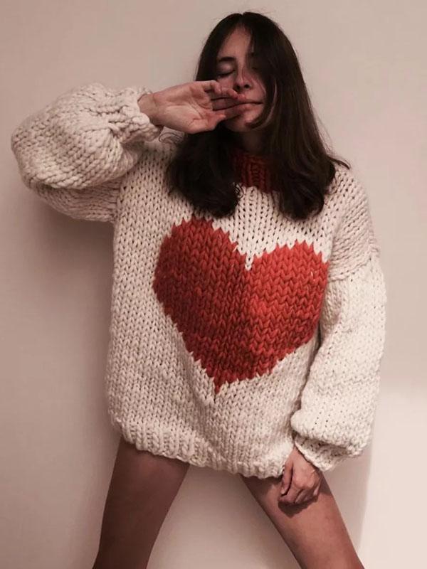 Ins Hot Fashion Knitting Loose Sweater Tops